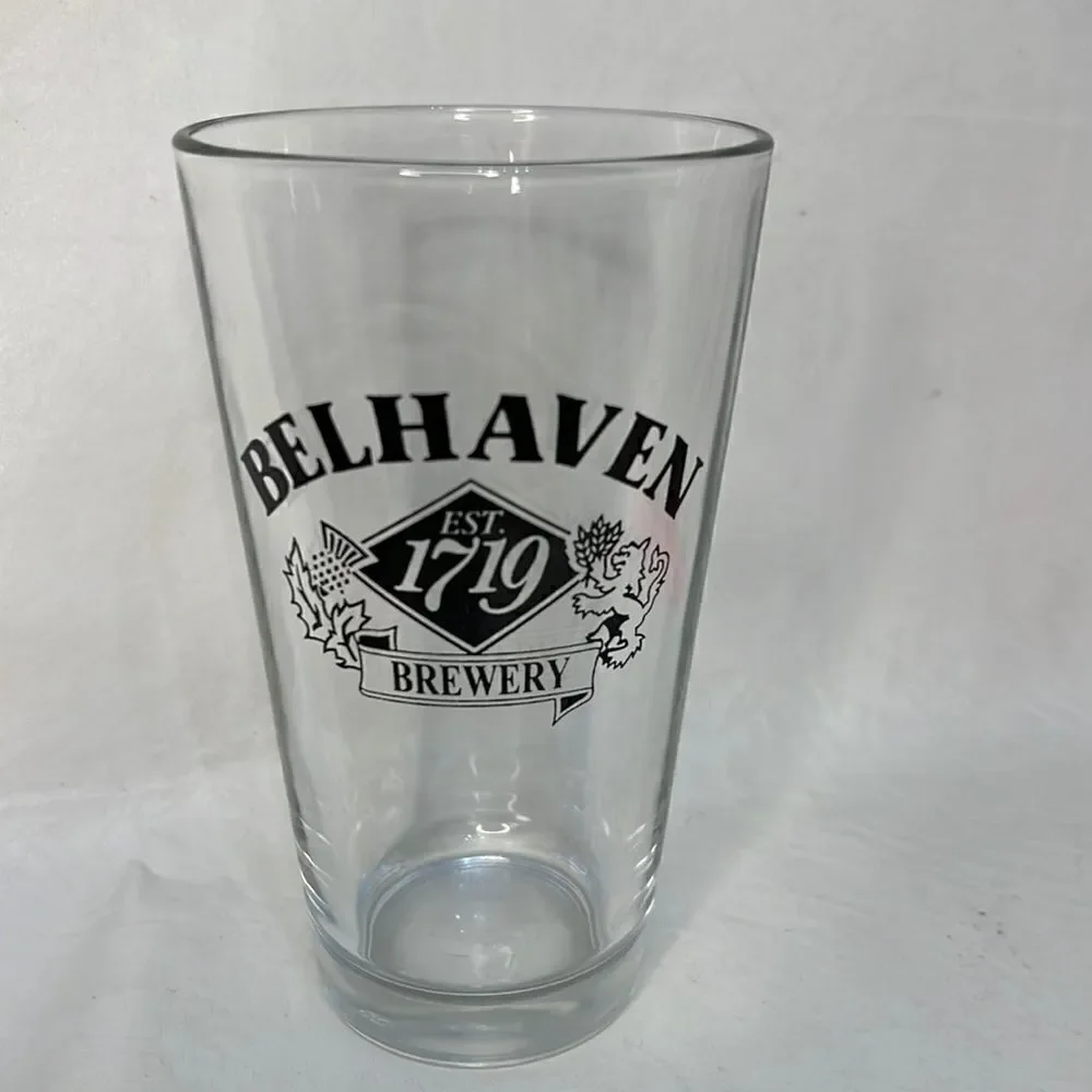 Bellhaven Brewery Est 1719 Beer Drinking Glass 16 Oz 3 1/4 In Round 6 In Tall